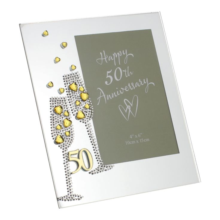4" x 6" - 50th Anniversary Glass Photo Frame product image