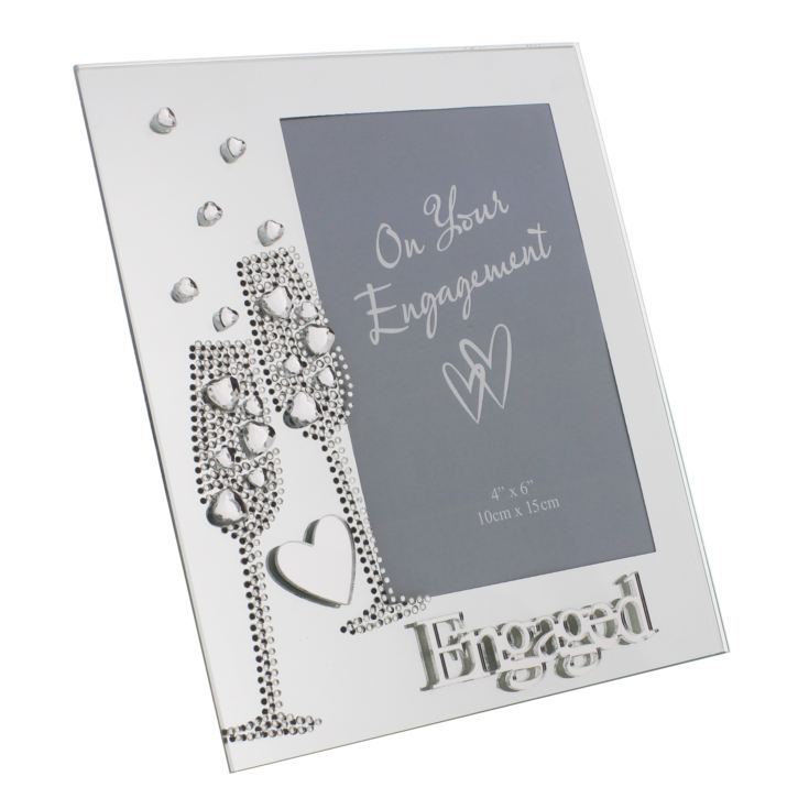 Mirror Frame 4" x 6" Flute/Crystal Heart - Engaged *(36/24)* product image