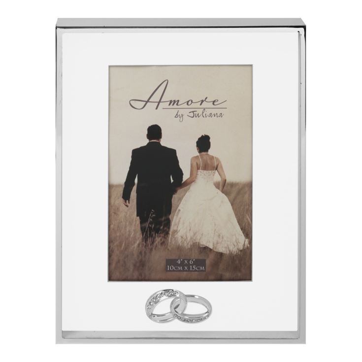 4" x 6"- AMORE BY JULIANA® Silver Plated Wedding Photo Frame product image