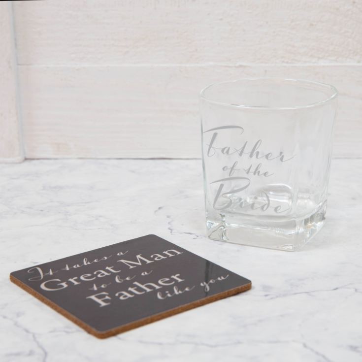 Amore Whisky Glass & Coaster Father of the Bride product image