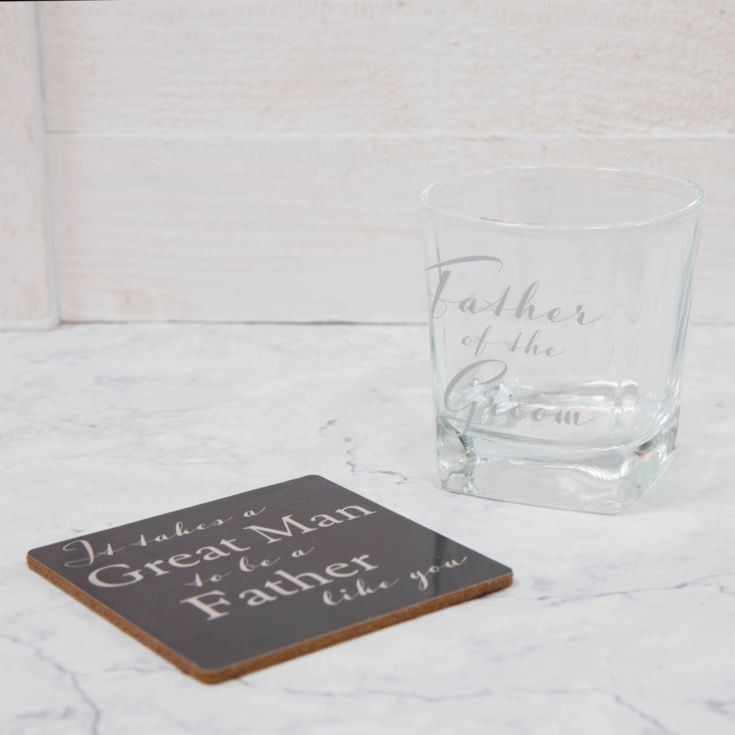 Amore Whisky Glass & Coaster Father of the Groom product image