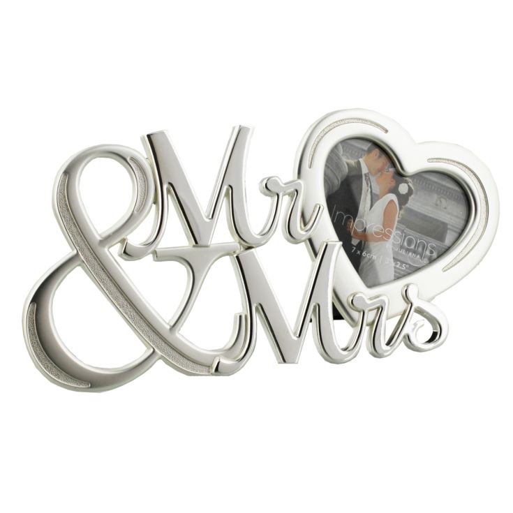 3" x 2.5" - Silver Plated Photo Frame - Mr & Mrs product image