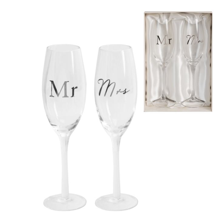 Amore Champagne Flutes Set of 2 - Mr & Mrs product image