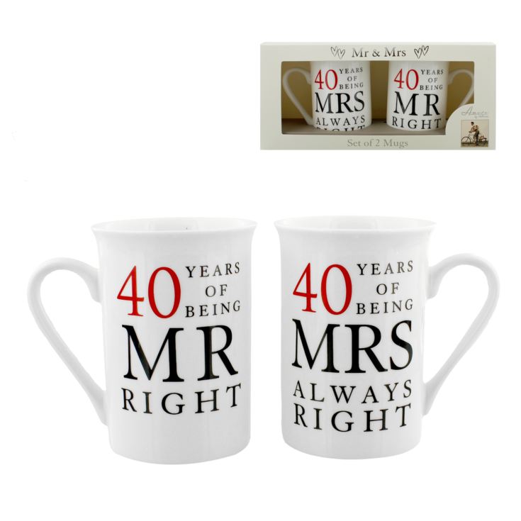 AMORE BY JULIANA� Mr & Mrs Mug Set 40 Years