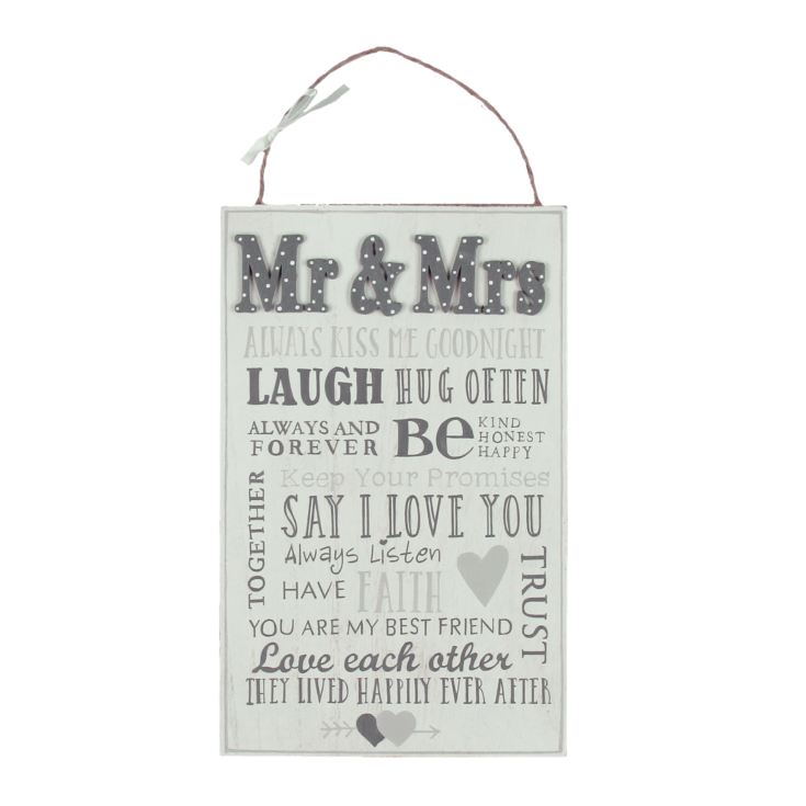 Love Story Hanging Plaque - Mr & Mrs product image