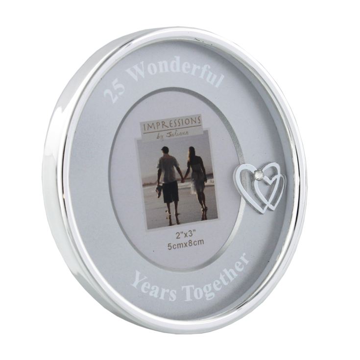 2" x 3" - Silver Plated Oval Frame - 25th Anniversary product image