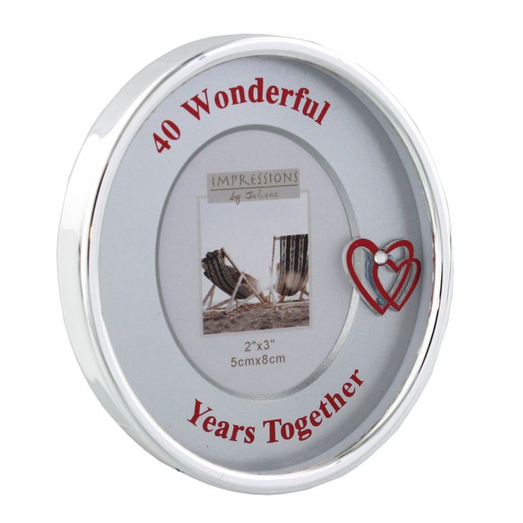 Silverplated Oval Frame Mount/Icon 2" x 3" 40th Anniversary product image