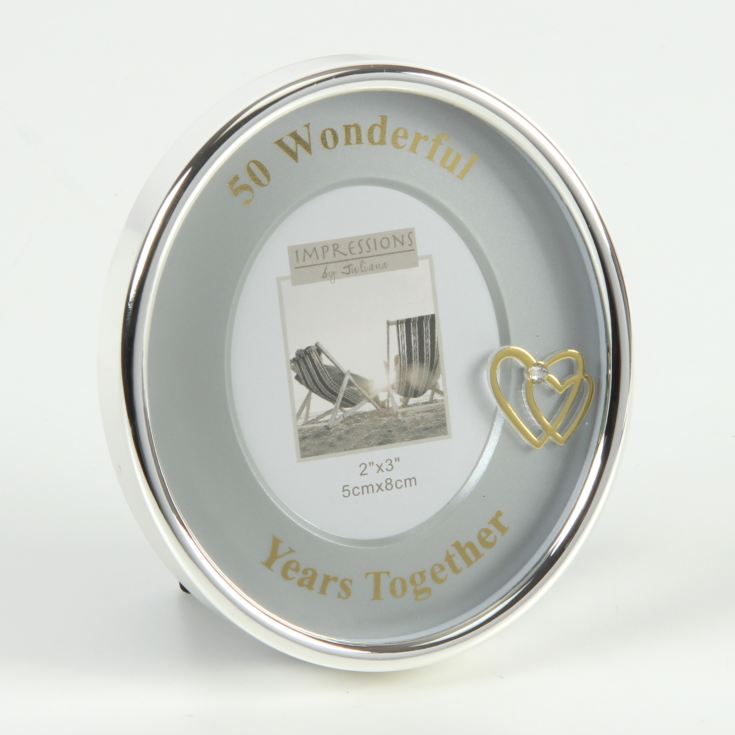 Silverplated Oval Frame Mount/Icon 2" x 3" 50th Anniversary product image