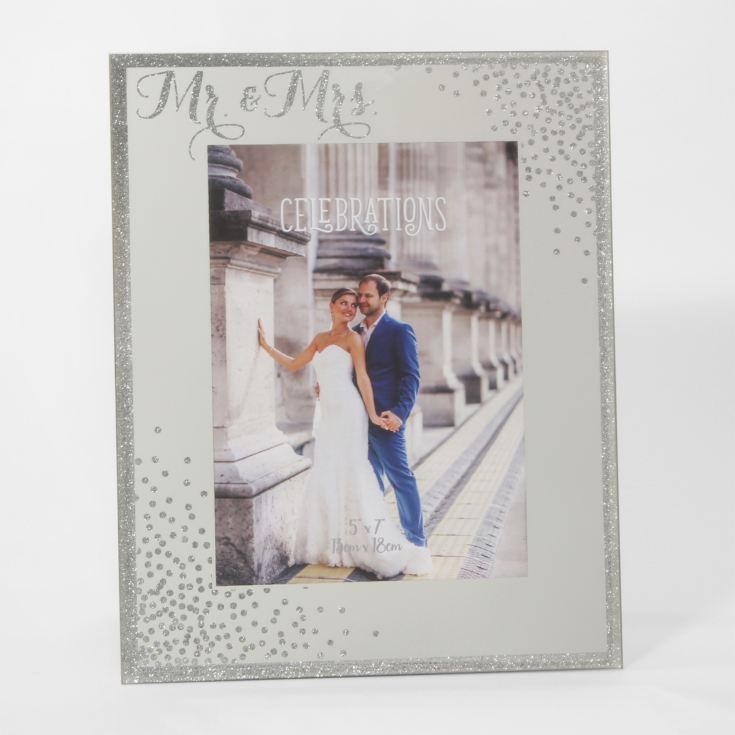 5" x 7" - Celebrations Glass Sparkle Frame - Mr & Mrs product image