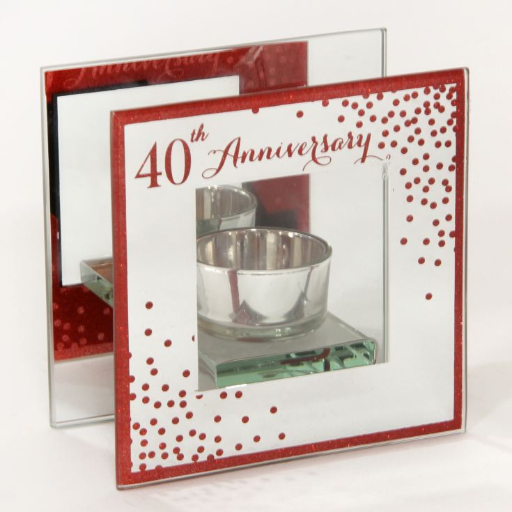 Celebrations Sparkle Tea Light Holder - 40th Anniversary product image