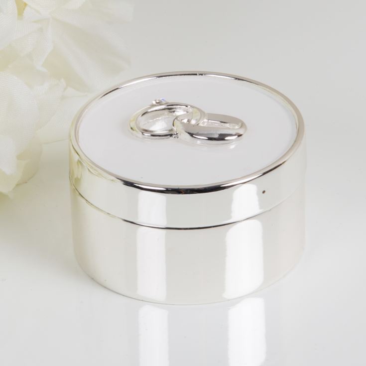 Amore Wedding Silverplated & White Epoxy Ring Box product image