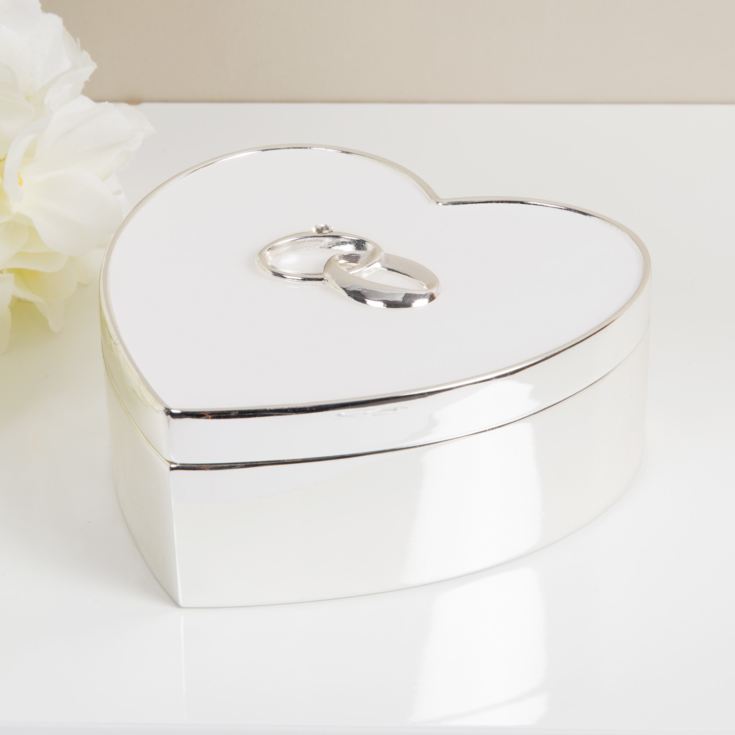 Amore Silver Plated And White Epoxy Heart Trinket Box The T Experience