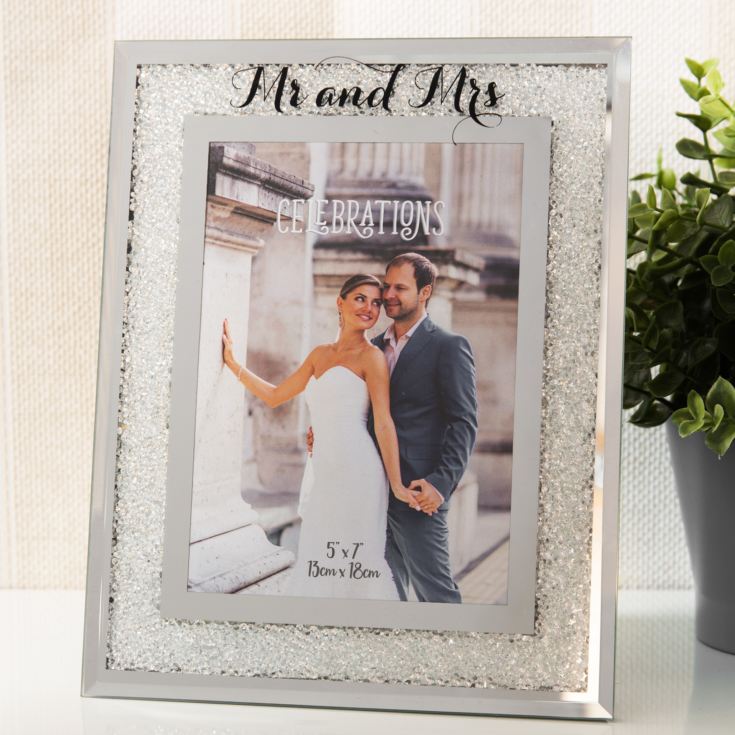 5" x 7" - Celebrations Crystal Border Frame - Mr & Mrs product image