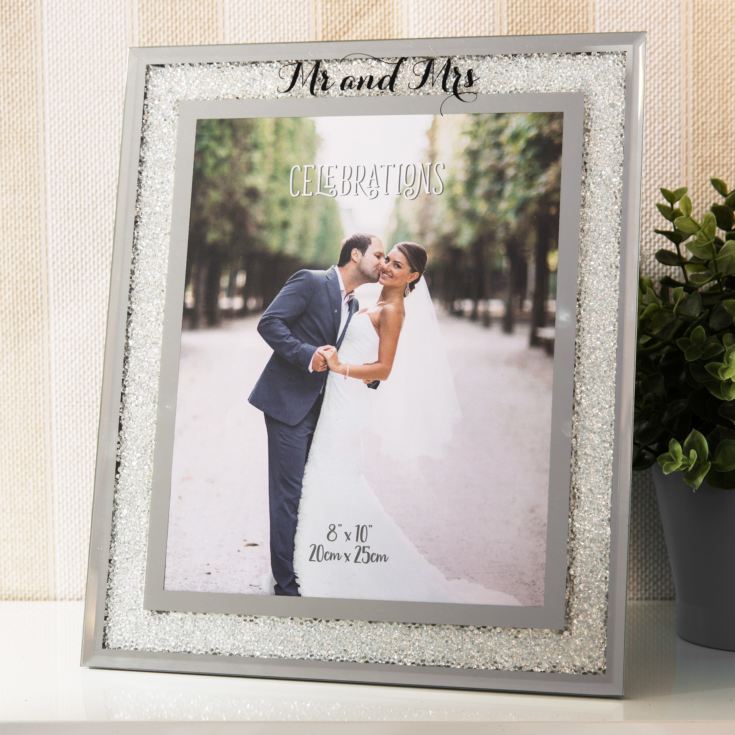 8" x 10" - Celebrations Crystal Border Frame - Mr & Mrs product image