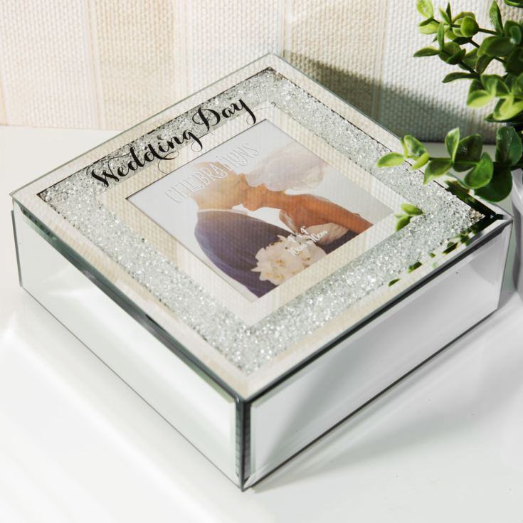 Celebrations Crystal Border Frame Trinket Box - Wedding Day product image