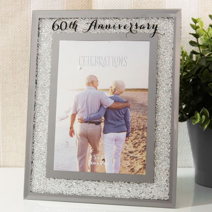 Celebrations Crystal Border Frame 5" x 7" - 60th Anniversary product image