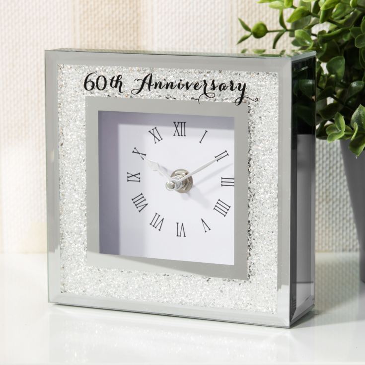 Celebrations Crystal Border Mantel Clock - 60th Anniversary product image