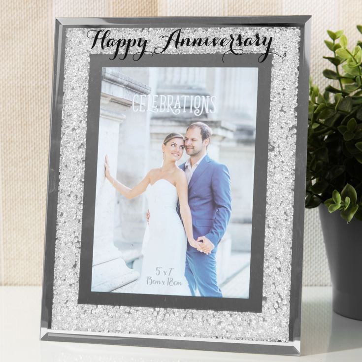 5" x 7" - CELEBRATIONS® Crystal Frame - Happy Anniversary product image