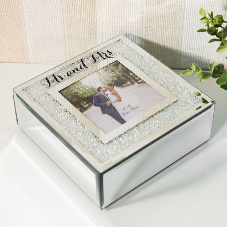 Celebrations Crystal Border Frame Trinket Box - Mr & Mrs product image