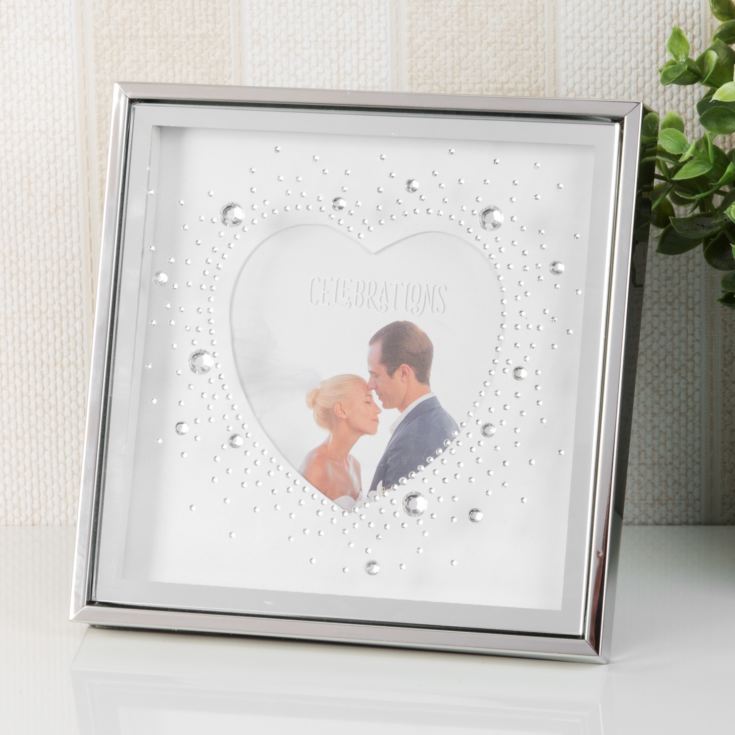 4" x 4" - Celebrations Heart Box Frame with Crystals product image