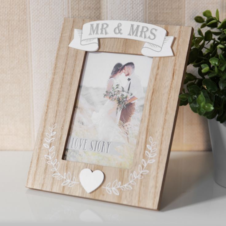 Love Story Photo Frame Mr & Mrs 4" x 6" product image