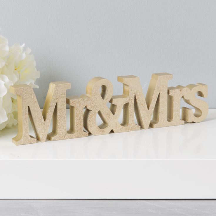 Always & Forever Mr & Mrs 3D Word Plaque product image