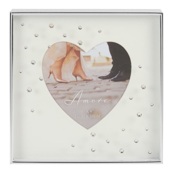 Amore Silverplated Heart Frame 4" x 4" product image