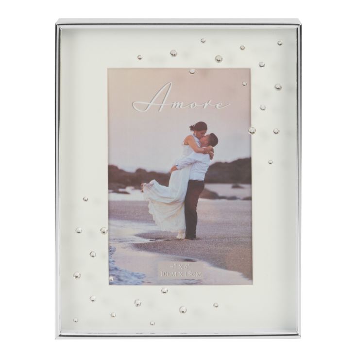 Amore Silverplated Box Frame with Crystals 4" x 6" product image