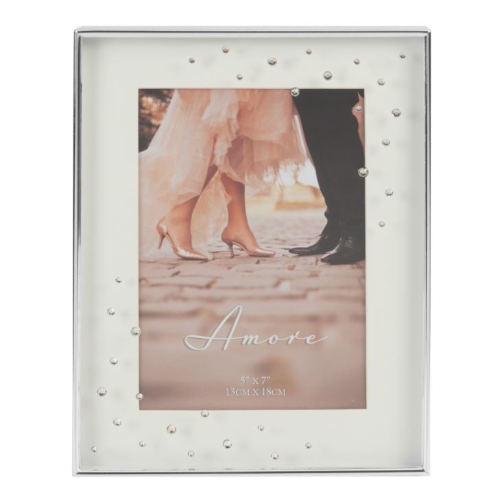 Amore Silverplated Box Frame with Crystals 5" x 7" product image