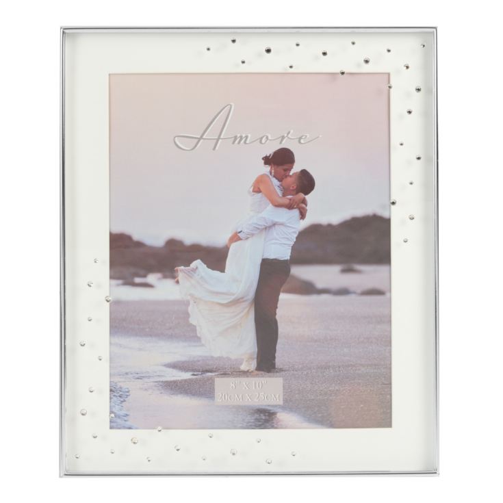 Amore Silverplated Box Frame with Crystals 8" x 10" product image