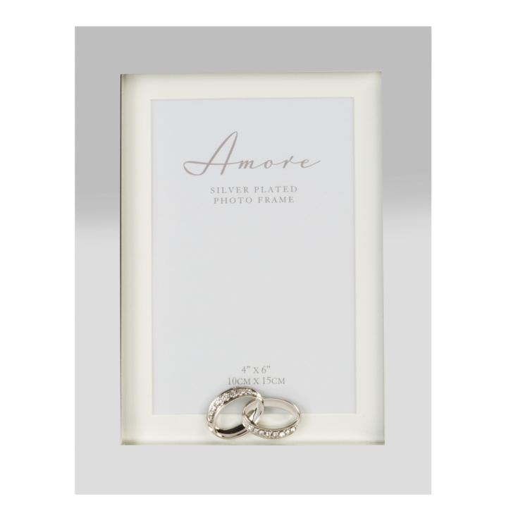 4" x 6" - AMORE BY JULIANA® Silver Frame with Crystal Rings product image