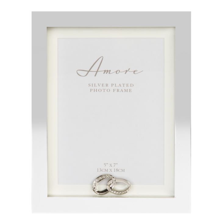 5" x 7" - AMORE BY JULIANA® Silver Frame with Crystal Rings product image