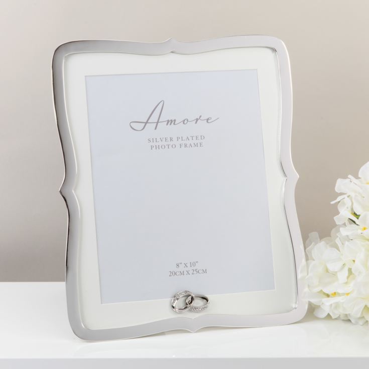 Amore Silverplated Scallop Frame with Rings 8" x 10" product image