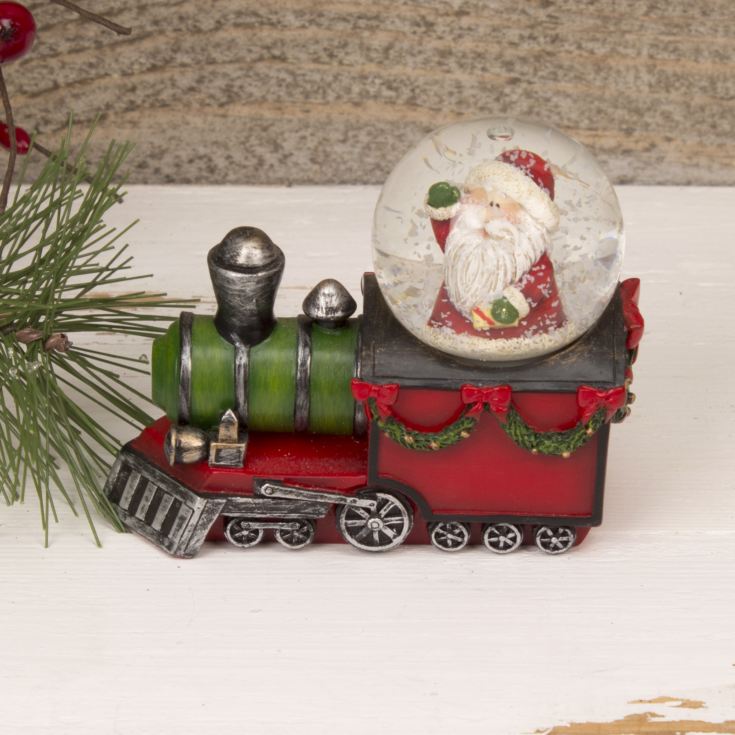 Resin Snowglobe - Santa Claus on a Train product image