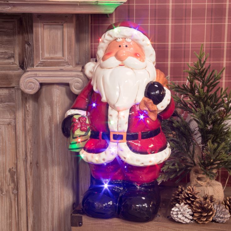 Ceramic Musical Santa w/ LED Lights product image