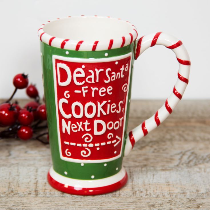 Ceramic Christmas Mug - Dear Santa... Free Cookies product image