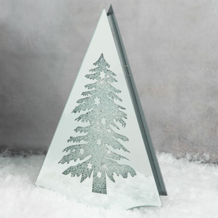 Silver Glass LED Light Up Tree - Christmas Tree 44.5cm product image