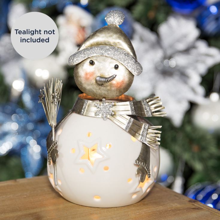 Ceramic Snowman Tealight Holder 22.5cm product image