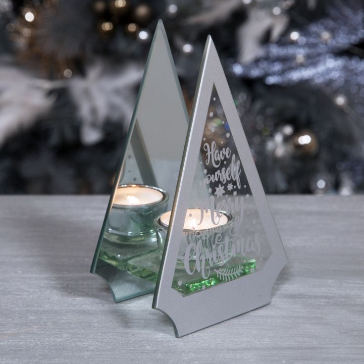 Triangular Single tealight Holder - Have Yourself A Merry product image