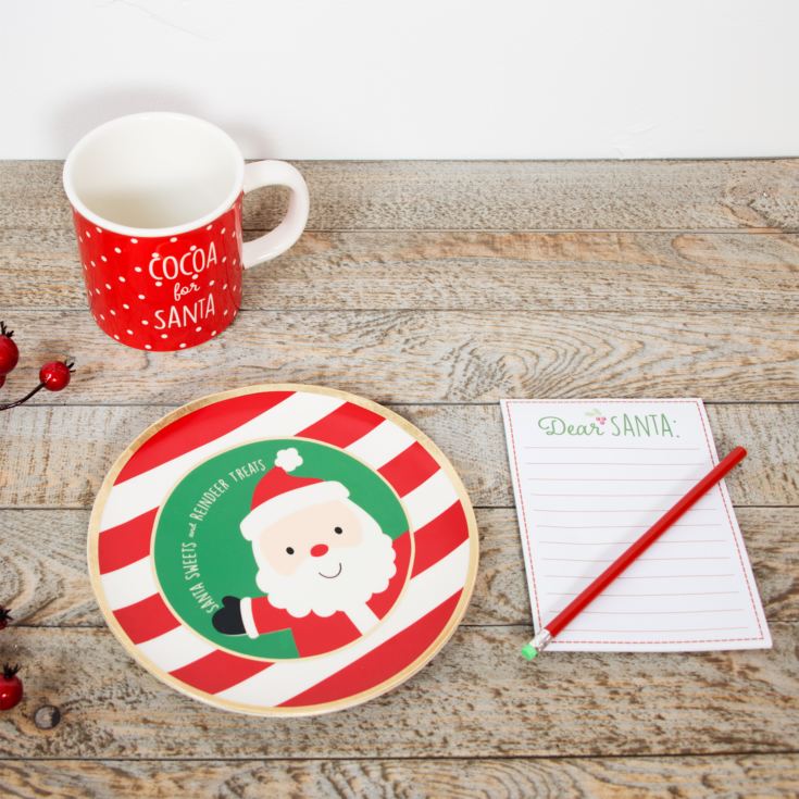 Santa Ceramic Gift Set - Cookie Plate, Mug and Notepad product image