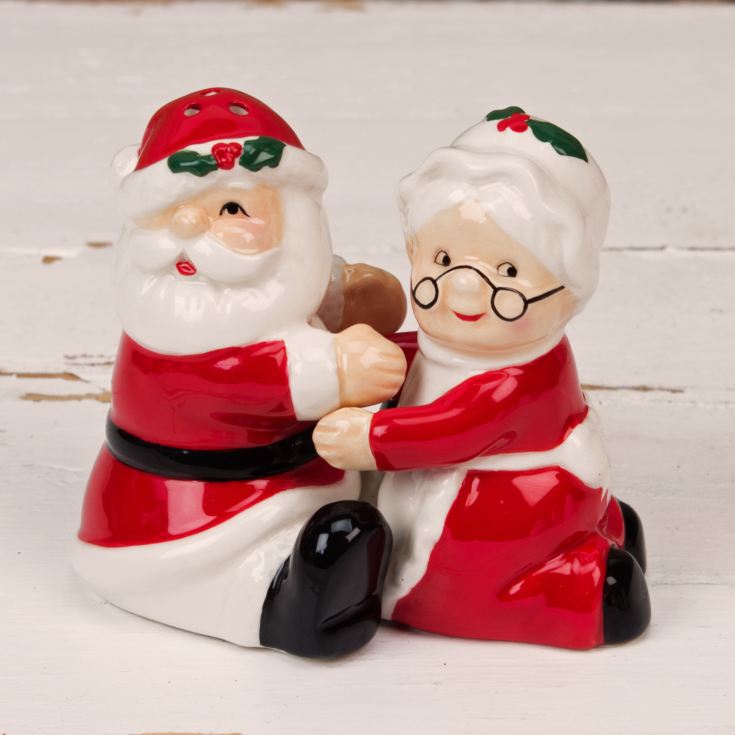 Ceramic Santa Claus & Mrs Claus Salt and Pepper Pots product image