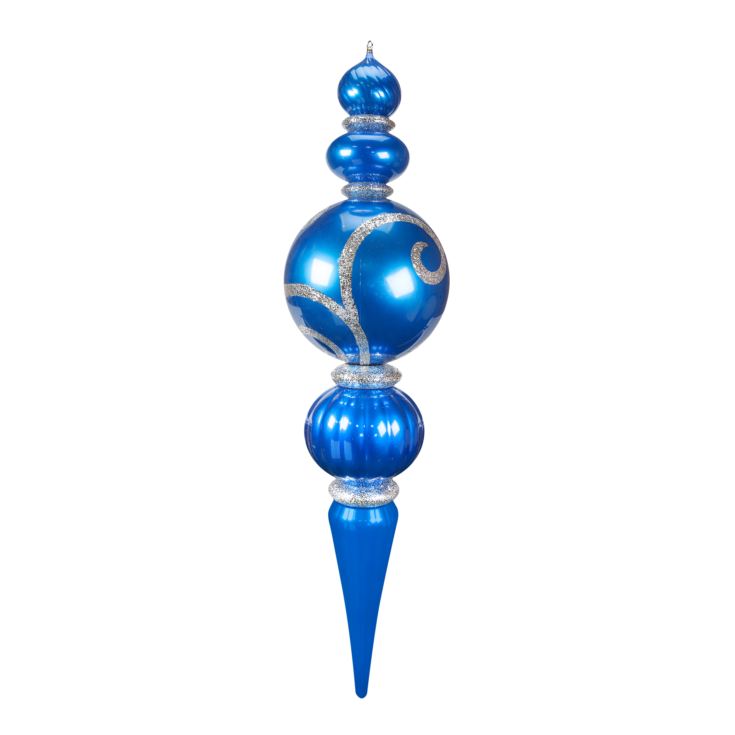 Large Blue & Silver Ball Finial Ornament 1.57m product image