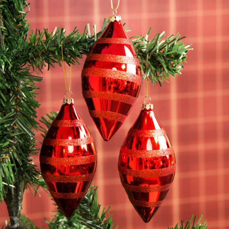 Set of 3 Two Tone Shuttle Tree Baubles product image