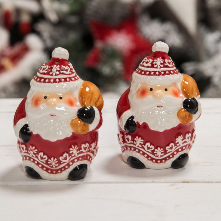 Set of 2 Santa with Sack Salt & Pepper Shakers product image