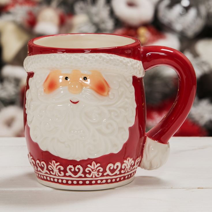 Ceramic Red & White Santa Mug product image