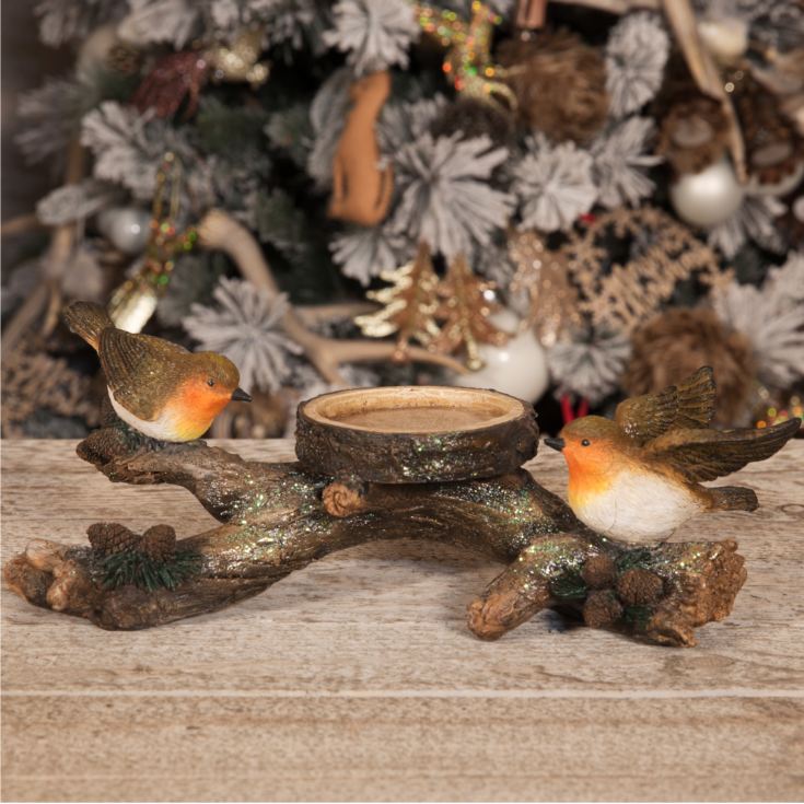 Two Robins on a Branch Candle Holder product image
