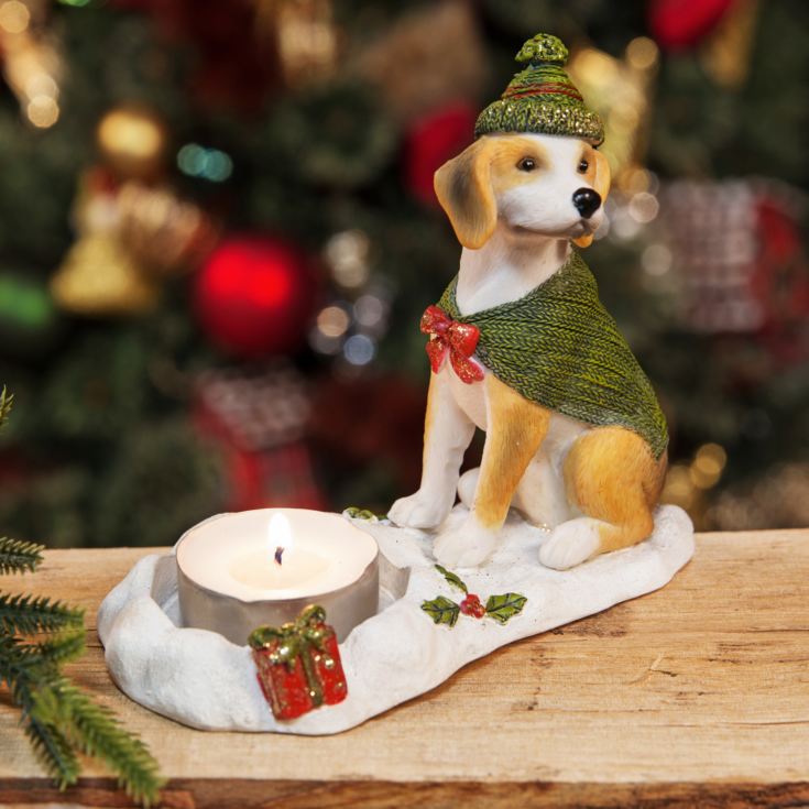 Beagle Dog Green Hat & Cape Tealight Holder product image