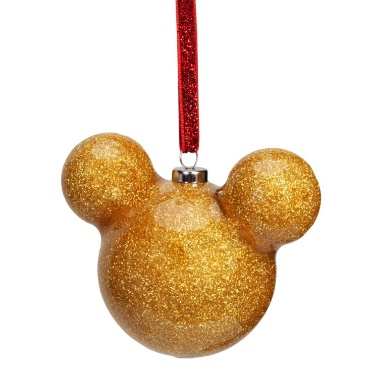 Disney Mickey Mouse Gold Glitter Bauble product image