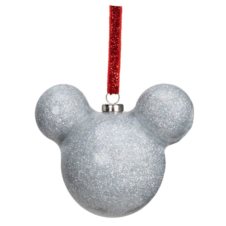 Disney Mickey Mouse Silver Glitter Bauble product image
