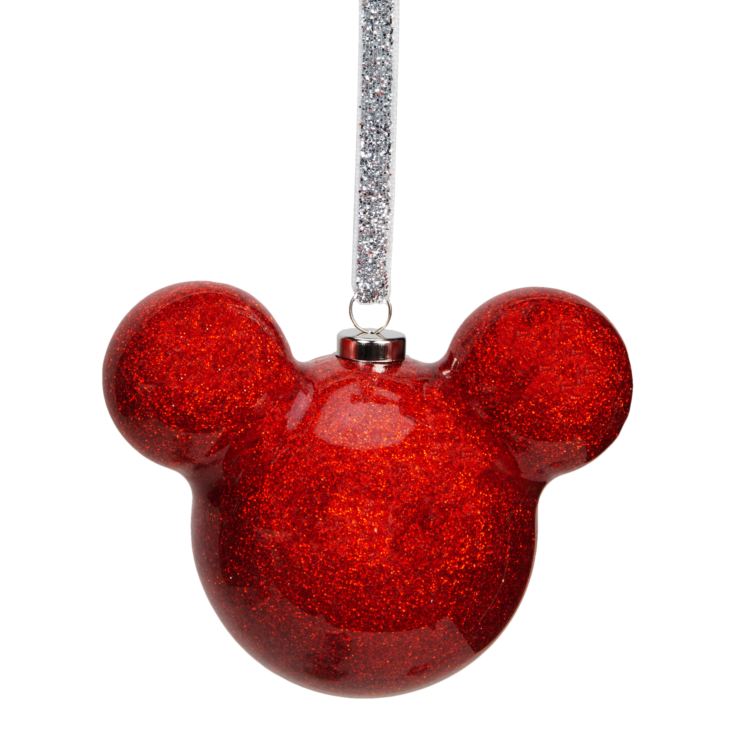 Disney Mickey Mouse Red Glitter Bauble product image